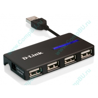 Карманный USB 2.0 концентратор D-Link DUB-104 в Димитровграде, USB хаб DLink DUB104 (Димитровград)