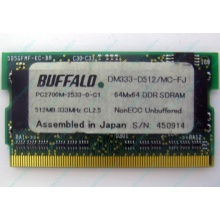 Модуль памяти 512Mb DDR microDIMM BUFFALO DM333-D512/MC-FJ в Димитровграде, DDR333 (PC2700) в Димитровграде, CL2.5 в Димитровграде, 172-pin (Димитровград)