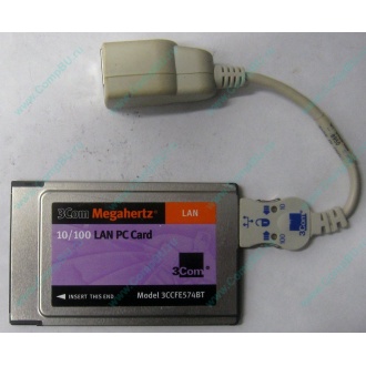 Сетевая карта для ноутбука 3COM Mehahertz 3CCFE574BT (PCMCIA) - Димитровград